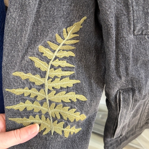 Coveted Free People Jean Jacket with Embroidery and Beadwork XS - Picture 3 of 12